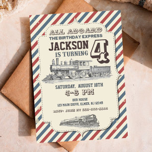 Invitation Carton d'invitation d'anniversaire de train Invita