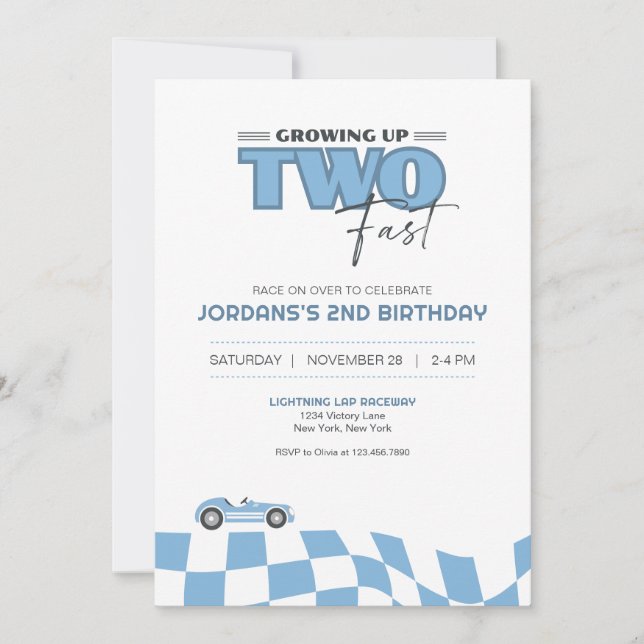 Invitation Carton d'invitation d'anniversaire de voiture de c (Devant)