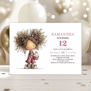 Invitation Carton d'invitation d'anniversaire drôle pour fill