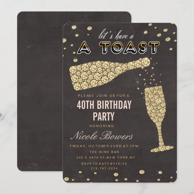 Invitation Carton d'invitation d'anniversaire en forme de ver (Devant / Derrière)