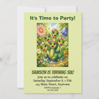 Invitation Carton d'invitation d'anniversaire Enfant au dinos