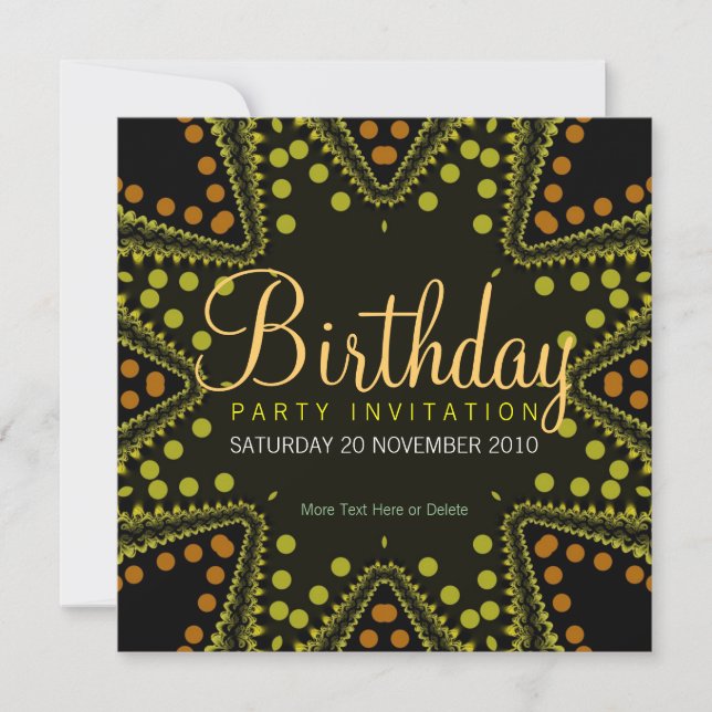 Invitation Carton d'invitation d'anniversaire étoile de point (Devant)