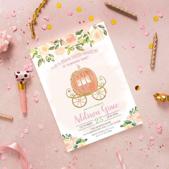 Invitation Carton d'invitation d'anniversaire fille paillette (Créateur téléchargé)