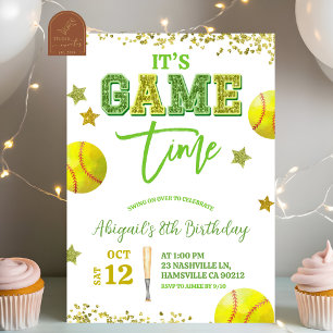 Invitation Carton d'invitation d'anniversaire fille softball