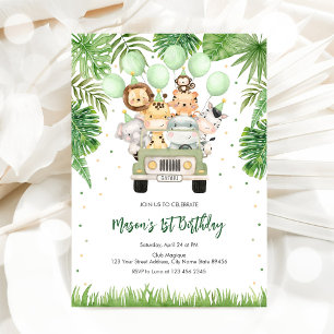 Invitation Carton d'invitation d'anniversaire garçon Animaux 