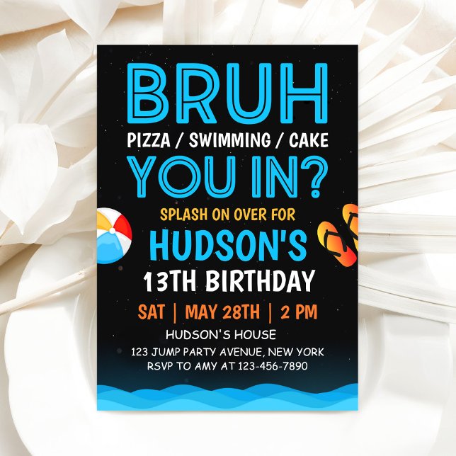 Invitation Carton d'invitation d'anniversaire garçon Bruh Poo (Créateur téléchargé)