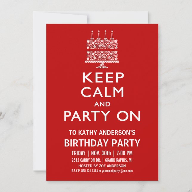 Invitation Carton d'invitation d'anniversaire « Garder son ca (Devant)
