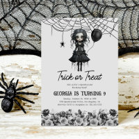 Carton d'invitation d'anniversaire Halloween de fi
