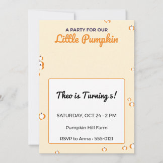 Invitation Carton d'invitation d'anniversaire Halloween Littl