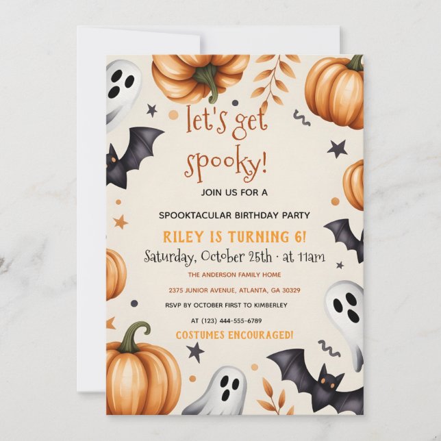 Invitation Carton d'invitation d'anniversaire Halloween pour  (Devant)
