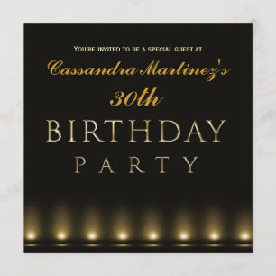 Invitation Carton d'invitation d'anniversaire Hollywood Light