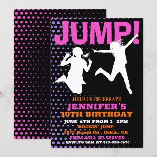 Invitation Carton d'invitation d'anniversaire Jump and Play B