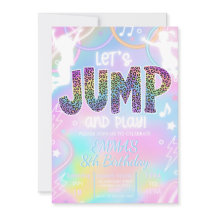 Carton d'invitation d'anniversaire Jump Party pour
