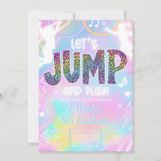 Invitation Carton d'invitation d'anniversaire Jump Party pour