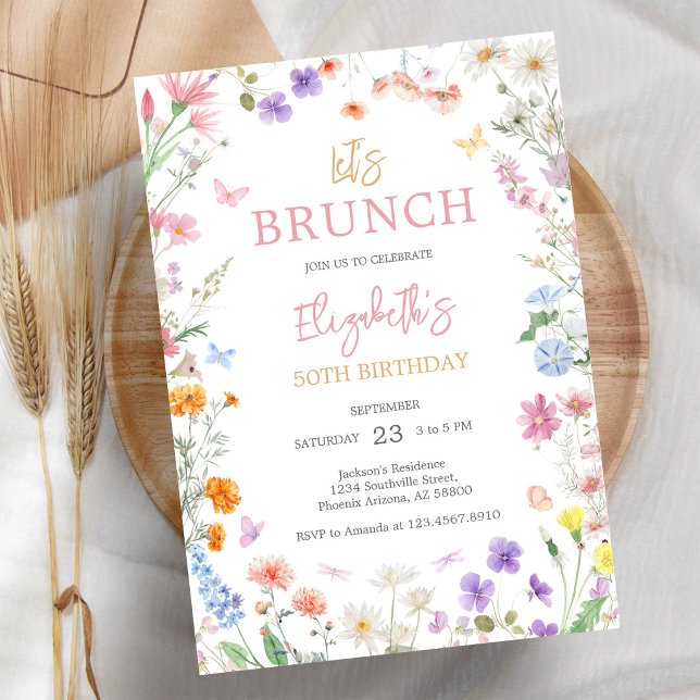 Invitation Carton d'invitation d'anniversaire Let's Brunch Wi (Créateur téléchargé)