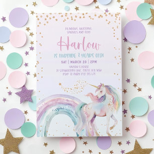 Invitation Carton d'invitation d'anniversaire Licorne, Invita