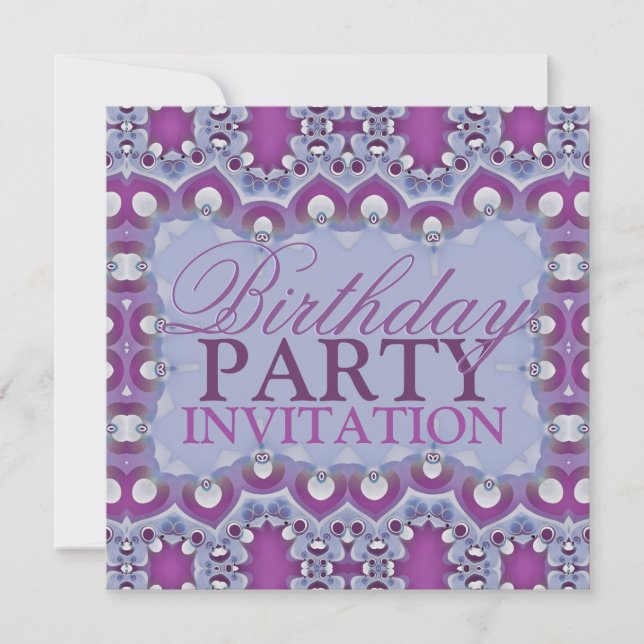 Invitation Carton d'invitation d'anniversaire marocain violet (Devant)