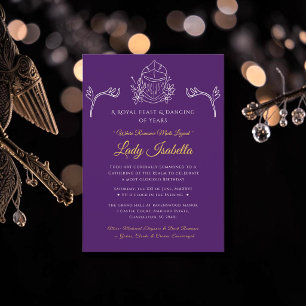 Invitation Carton d'invitation d'anniversaire Médiéval Romanc