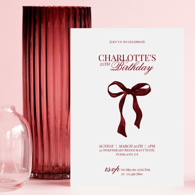 Invitation Carton d'invitation d'anniversaire moderne avec un (Créateur téléchargé)