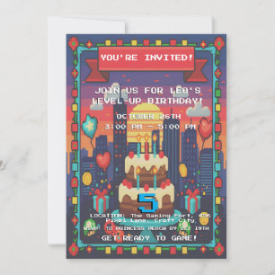 Invitation Carton d'invitation d'anniversaire "Niveau supérie