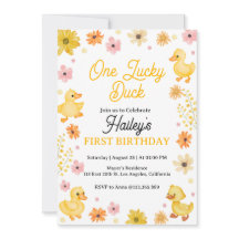 Carton d'invitation d'anniversaire One Lucky Duck