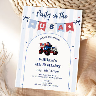 Invitation Carton d'invitation d'anniversaire patriotique Rou