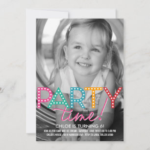Invitation Carton d'invitation d'anniversaire Photo Party Tim
