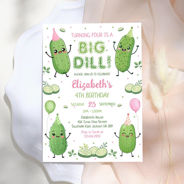 Invitation Carton d'invitation d'anniversaire Pickle Big Dill (Créateur téléchargé)