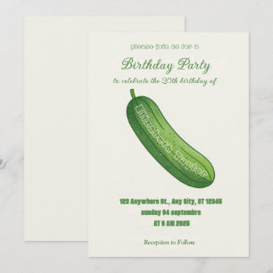Invitation Carton d'invitation d'anniversaire Pickles & Conco