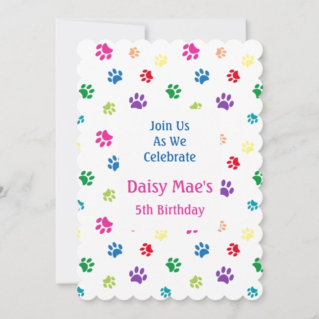 Invitation Carton d'invitation d'anniversaire pour animal de  (Devant)