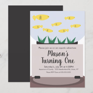 Invitation Carton d'invitation d'anniversaire pour aquarium m