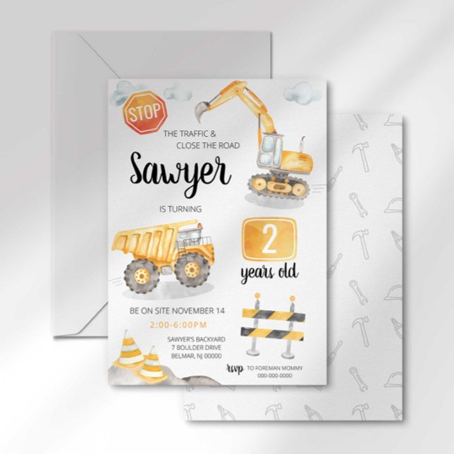 Invitation Carton d'invitation d'anniversaire pour camion de  (Créateur téléchargé)