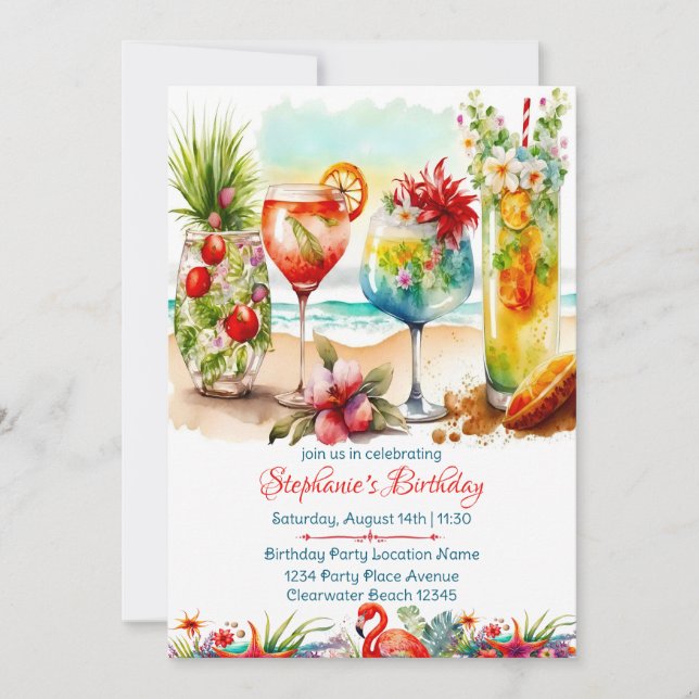 Invitation Carton d'invitation d'anniversaire pour femmes ave (Devant)