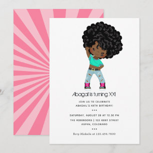 Invitation Carton d'invitation d'anniversaire pour fille avec