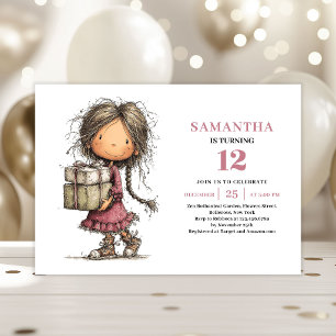 Invitation Carton d'invitation d'anniversaire pour fille capr