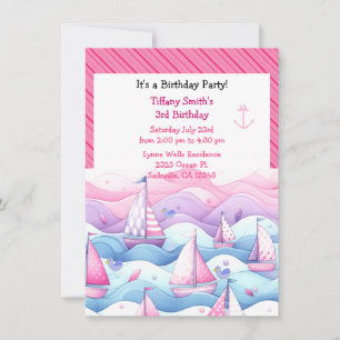 Invitation Carton d'invitation d'anniversaire pour filles aux