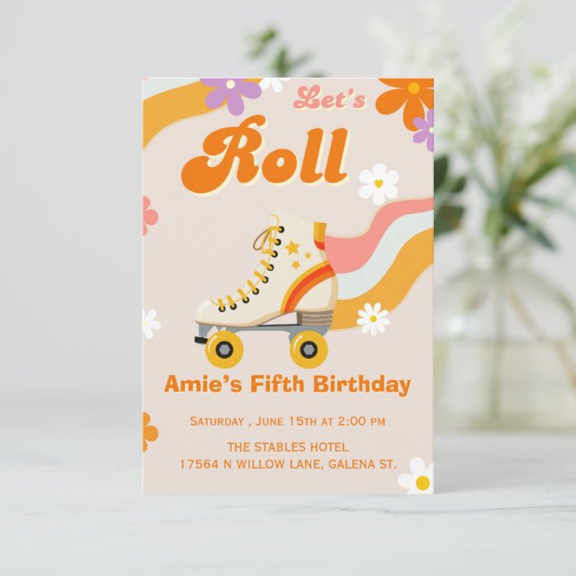 Invitation Carton d'invitation d'anniversaire pour filles ave (Debout devant)