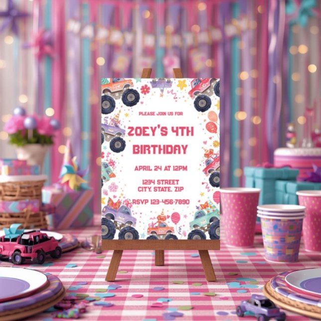 Invitation Carton d'invitation d'anniversaire pour filles Mon (Créateur téléchargé)
