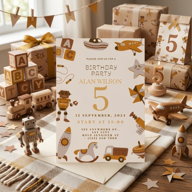 Invitation Carton d'invitation d'anniversaire pour garçons su (Créateur téléchargé)