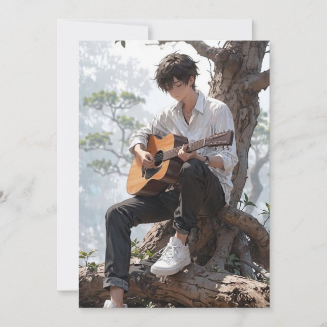 Invitation Carton d'invitation d'anniversaire pour Guitariste (Devant)