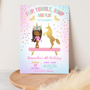 Invitation Carton d'invitation d'anniversaire pour gymnastiqu
