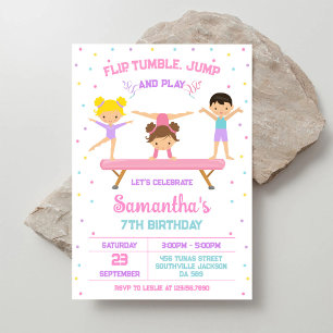 Invitation Carton d'invitation d'anniversaire pour gymnastiqu