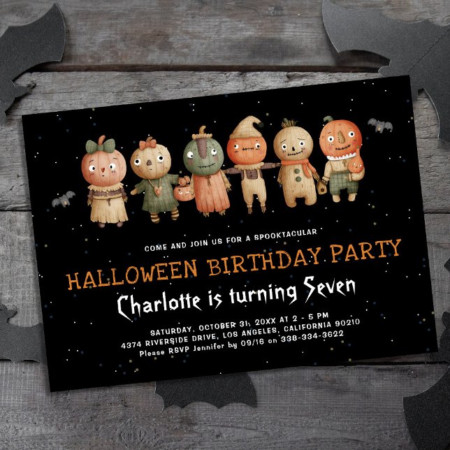 Invitation Carton d'invitation d'anniversaire pour Halloween  (Créateur téléchargé)
