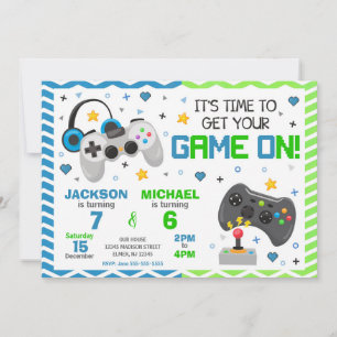 Invitation Carton d'invitation d'anniversaire pour jeux vidéo