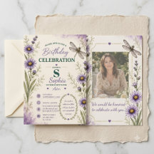 Carton d'invitation d'anniversaire pour la nymphe 