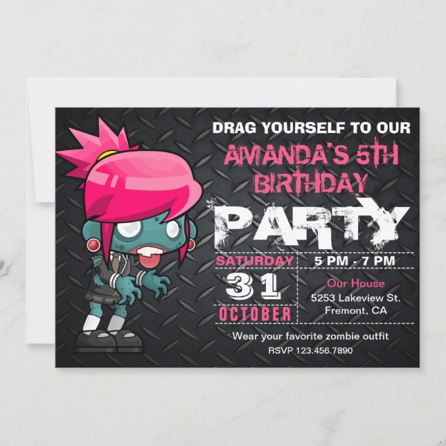 Invitation Carton d'invitation d'anniversaire pour un déguise (Devant)