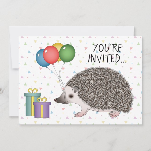 Invitation Carton d'invitation d'anniversaire pour un Hérisso (Devant)