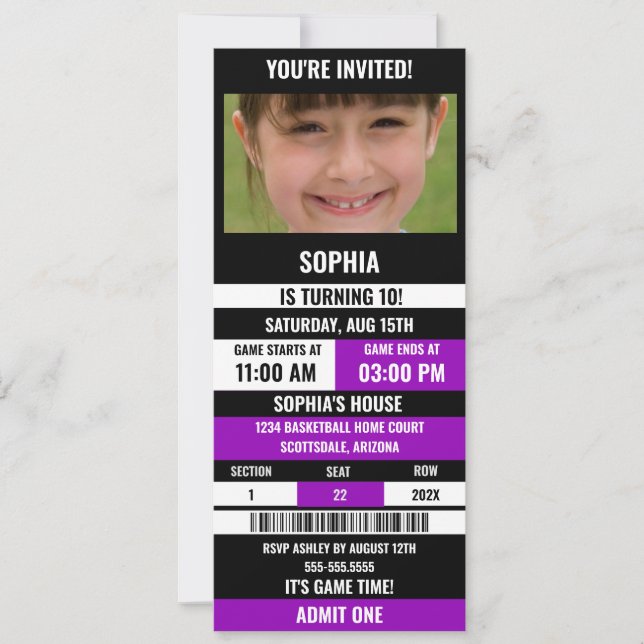 Invitation Carton d'invitation d'anniversaire pour un match d (Devant)