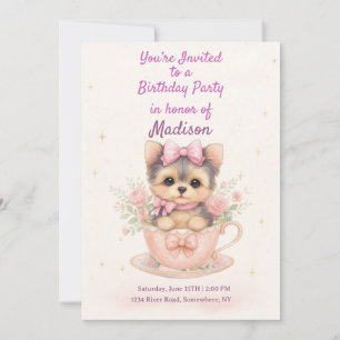 Invitation Carton d'invitation d'anniversaire pour une fille