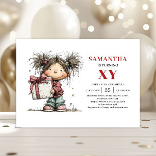 Invitation Carton d'invitation d'anniversaire pour une fille